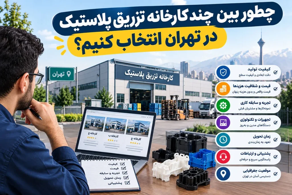 تزریق پلاستیک تهران؛ از برآورد تا تحویل بدون هزینه پنهان 2 چطور بین چند کارخانه تزریق پلاستیک در تهران انتخاب کنیم؟